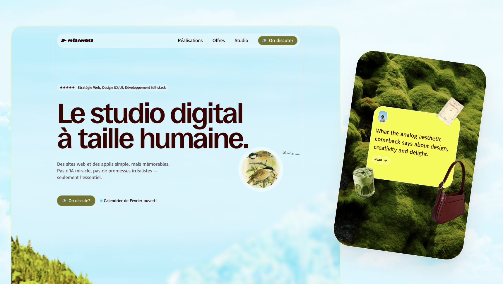Brand Identity · Web Design of Landing Page · Mésanges Studio asset 1
